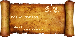 Belba Norina névjegykártya